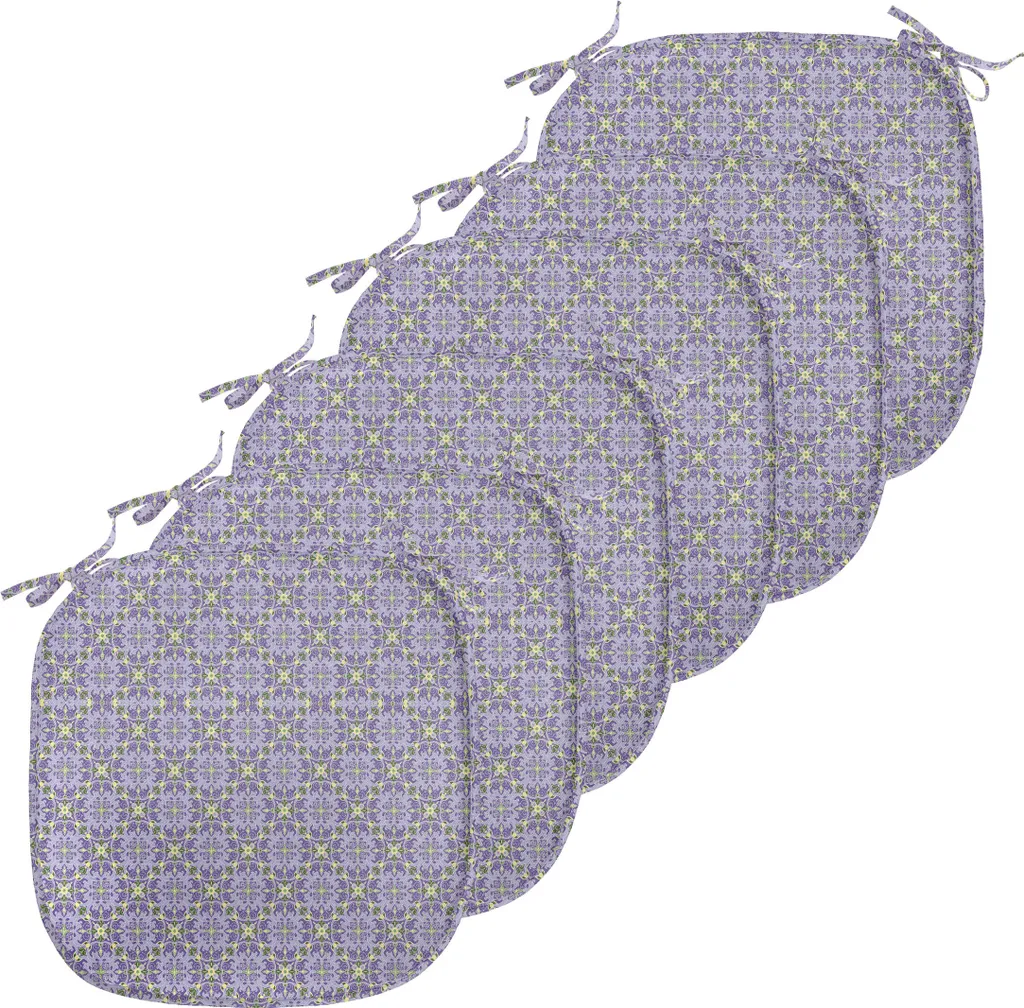 Coussins de Siège Décoratifs à Fleurs avec Sangles - 40x40 cm Lot de 6