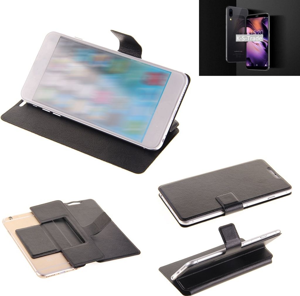 K-S-Trade Schutzhülle kompatibel mit UMIDIGI A3 Schutzhülle Flip Cover Klapphülle Wallet Case Slim Handyhülle bookstyle schwarz