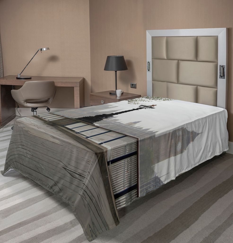 ABAKUHAUS London Bettlaken, Alte Big Ben Ansicht Vom Straßen Palast Von Westminster Touristischem Großbritannien, weiches bequemes oberes Bettlak...