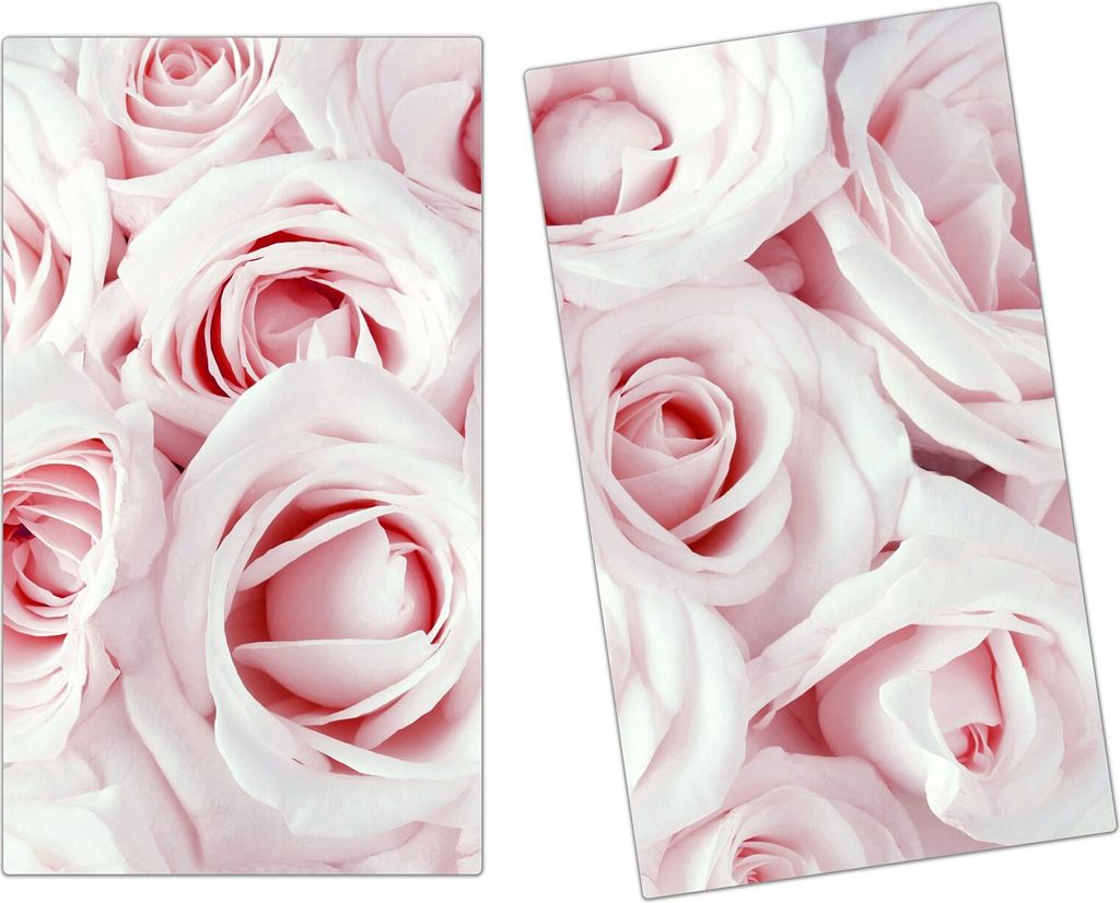 Spritzschutz Herdabdeckplatte Schneidebrett aus Glas Rosen von Nahem 2-Teilig (60x52cm)