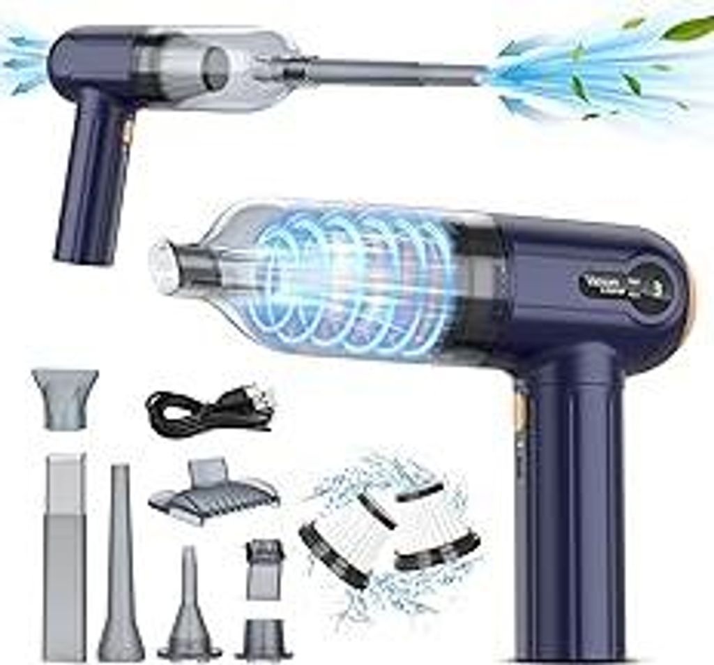 Handstaubsauger, 15000 Pa Leistungsstarker Handstaubsauger Akku, 4 In 1 Leichtes Staubgebläse & Staubsauger, Led Display, USB Wiederaufladbarer Mi...