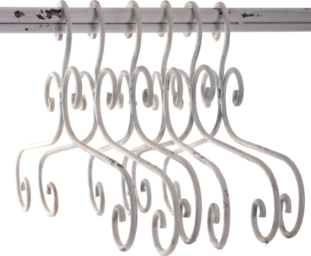 Kleiderbügel 6er Set "AMELIE" | Metall, weiß, 41 cm | Kleiderhaken