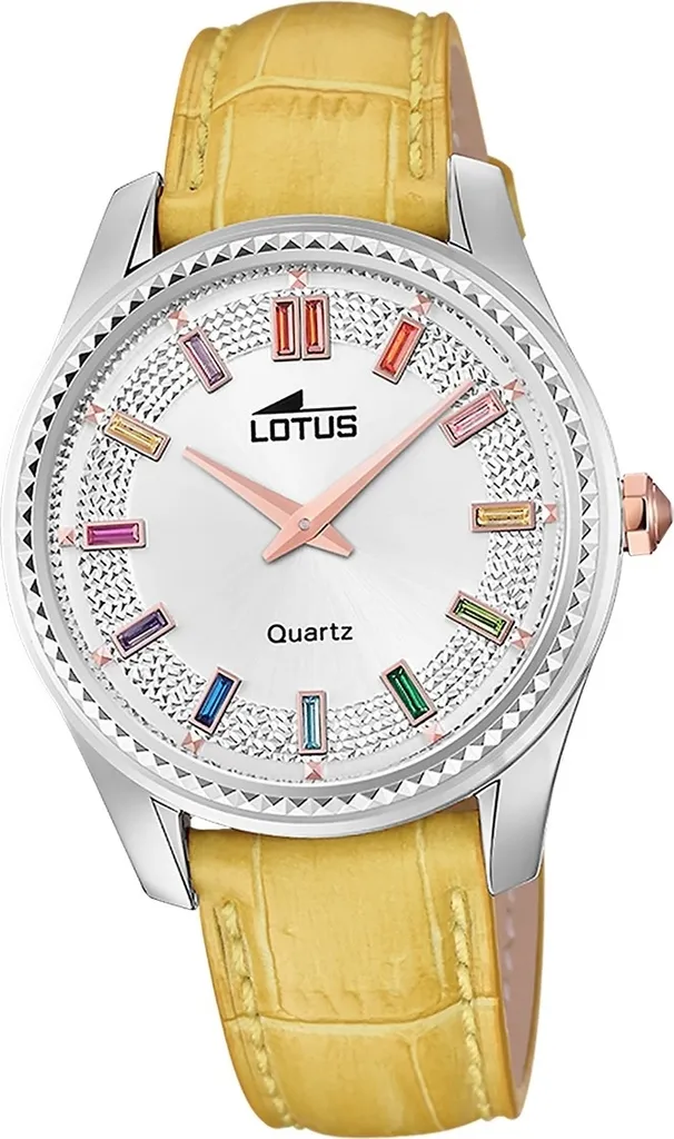 Montre Cuir Jaune Lotus Femme D2UL18899/2 Boîtier Acier Élégant