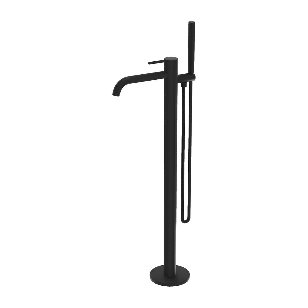 Lavita Orion freistehende Badewannenarmatur in matt Schwarz | Standarmatur Badewanne | Wasserhahn Bad s Design Armatur