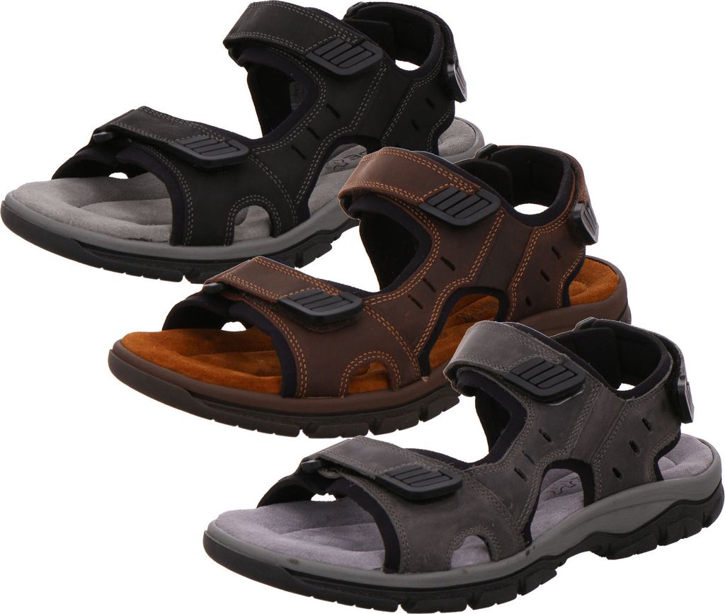 Rohde 5950 Cortina Herren Trekking Sandalen Leder, Größe:41 EU, Farbe:Schwarz