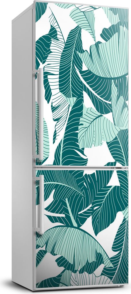 Tulup Kühlschrankdekoration - 70x190 cm - Aufkleber auf dem Kühlschrank - tropische Blätter