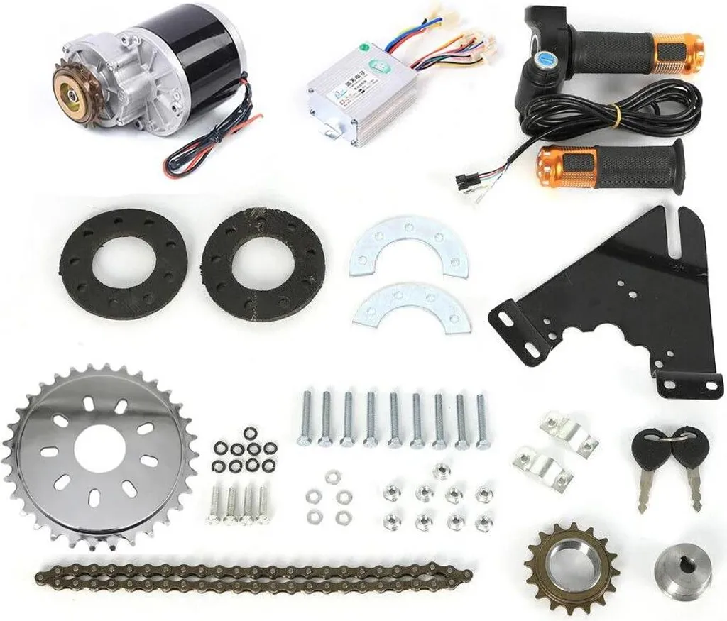 Moteur Électrique pour Vélo 24V 350W Kit Complet avec Poignée de Gaz