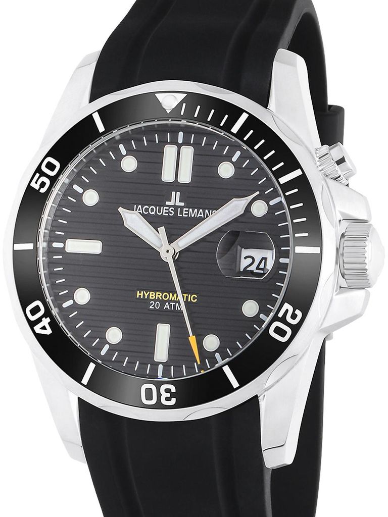 Jacques Lemans 1-2170A Hybromatic Diver Herrenuhr 41mm 20ATM