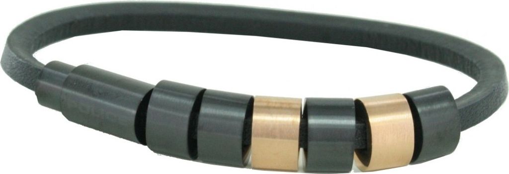 POLICE Herren Leder Armband in schwarz - PJ.22653BLR/03-19