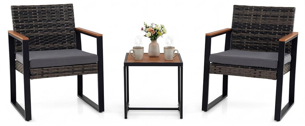 Set di mobili da giardino in polyrattan COSTWAY, set da Immagine del prodotto 