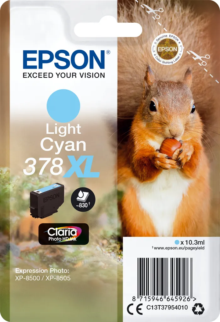 Recensione Inchiostro Epson 378XL Ciano Chiaro Scoiattolo Originale