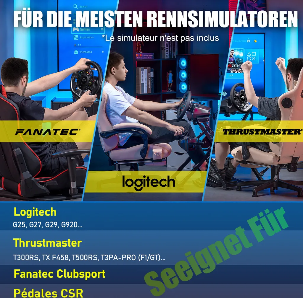 Support de Volant Racing PS4 pour Logitech avec Support de Vitesse Réglable
