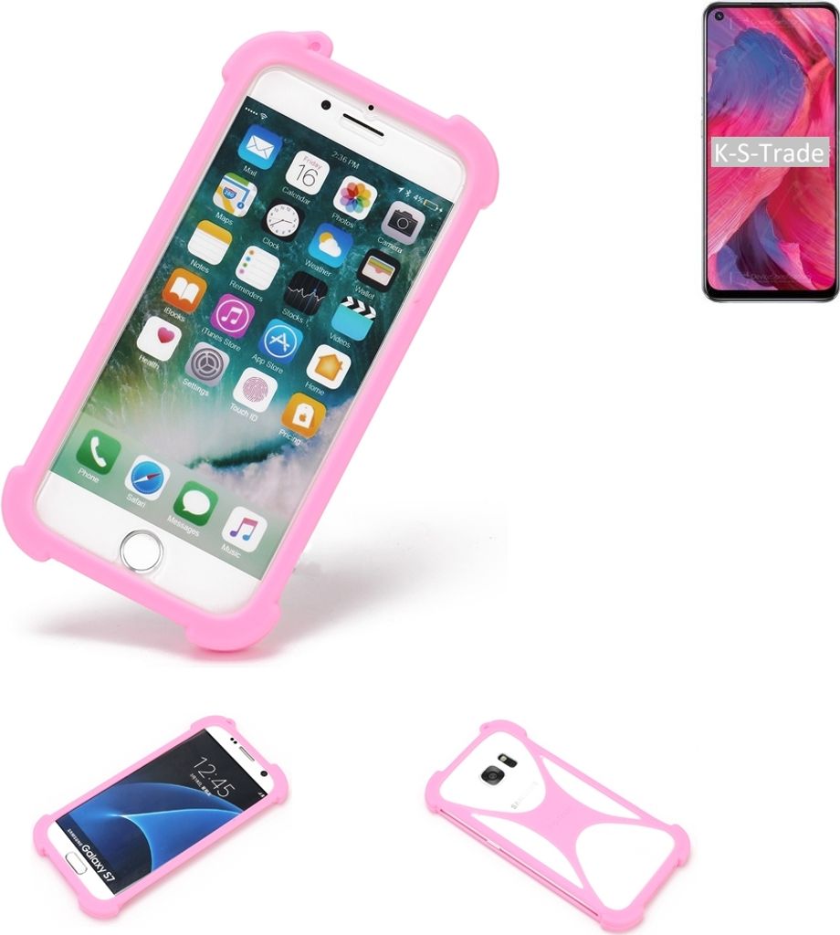 K-S-Trade Handy Hülle kompatibel mit Oppo A74 5G Schutz Hülle Bumper Silikon Schutz Hülle Cover Case Silikoncase Silikonbumper TPU Softcase