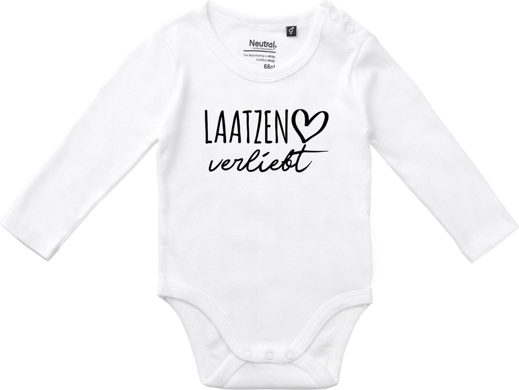 Huuraa Baby Body Laatzen verliebt 62 White Baumwolle Fairtrade Langarmbody Geschenkidee