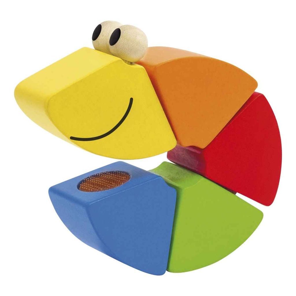 Selecta Spielzeug Klettwurm Freddi, Kletter Spiel, Kleinkindspiel, Kleinkindspielzeug, Holz, 16 cm, 62040