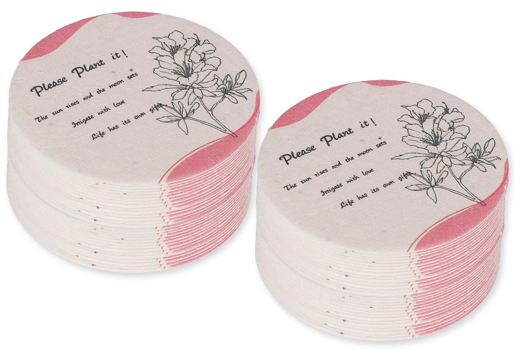 40 runde Saatpapier-Karten, handgefertigt, Wildblumensamen