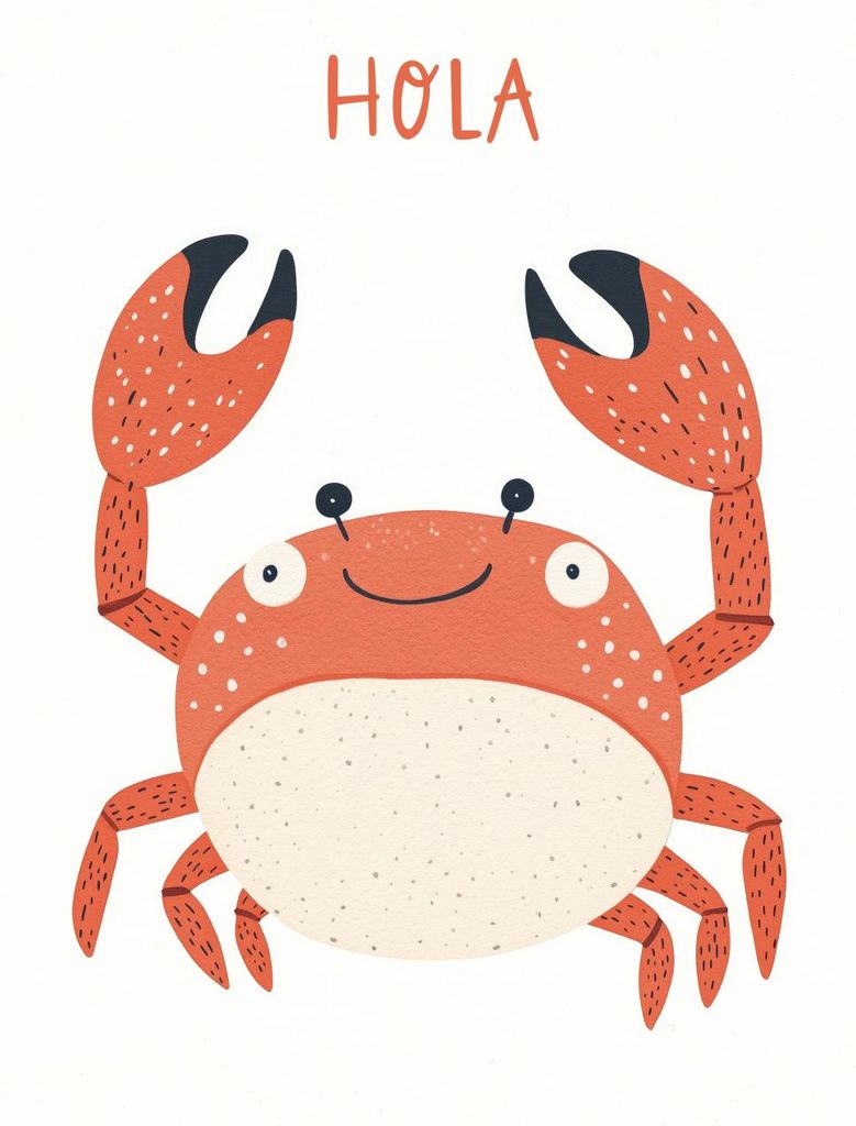 Plakat 20x30cm Muster für Kinder, Mädchen und Jungen - Krabbe