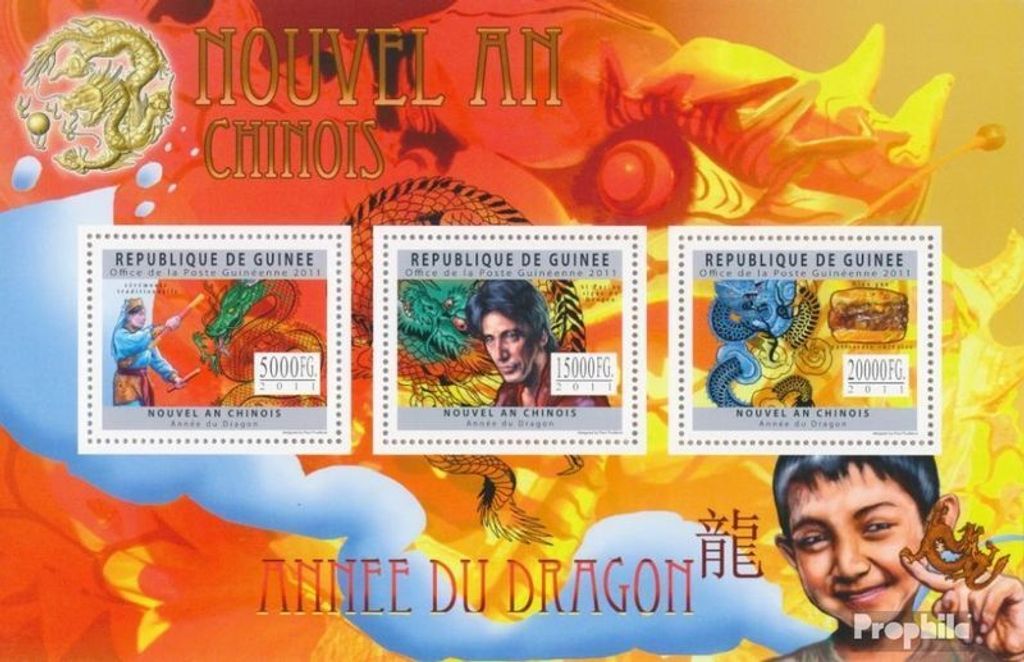 Briefmarken Guinea 2011 Mi 8918-8920 Kleinbogen (kompl. Produktbild 