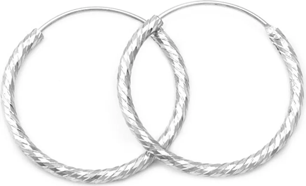 Orecchini a Cerchio Argento 925 Satinati AGUC350/N | Eleganza 4,5 cm