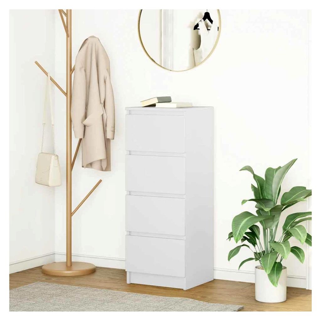 Sideboard Weiß 37,5x35x99 cm Holzwerkstoff, Kommode, Schrank, Flurschrank, Anrichte, Küchenschrank, Wohnzimmermöbel