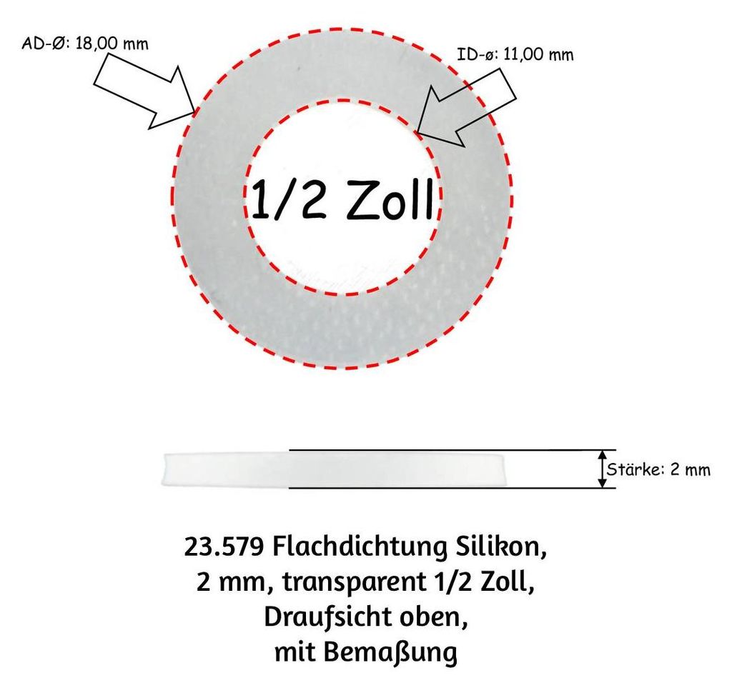 10 joints plats en silicone, 2 mm d'épaisseur, Image du produit 