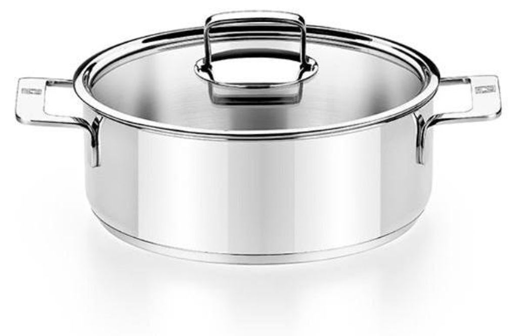 BRA Signature | Kochtopf mit Deckel 16 cm, Edelstahl 18/10, ohne Antihaftbeschichtung, verschleißfest, Dreifachboden, Vollinduktion, für alle Her...