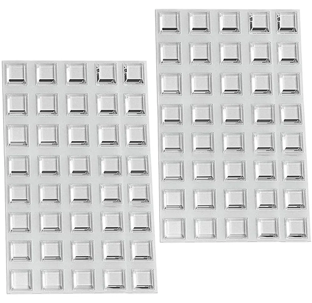 Uni-Fine 80 Butées Élastiques 12,6 mm Carrées Autocollantes en Caoutchouc