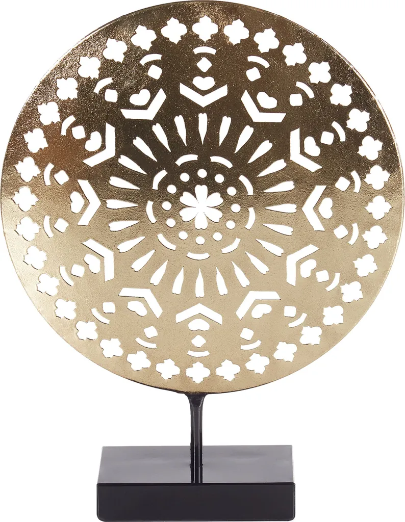 BELIANI Figurine Décorative Or Métal 25 cm - Statue Artisanale Ronde