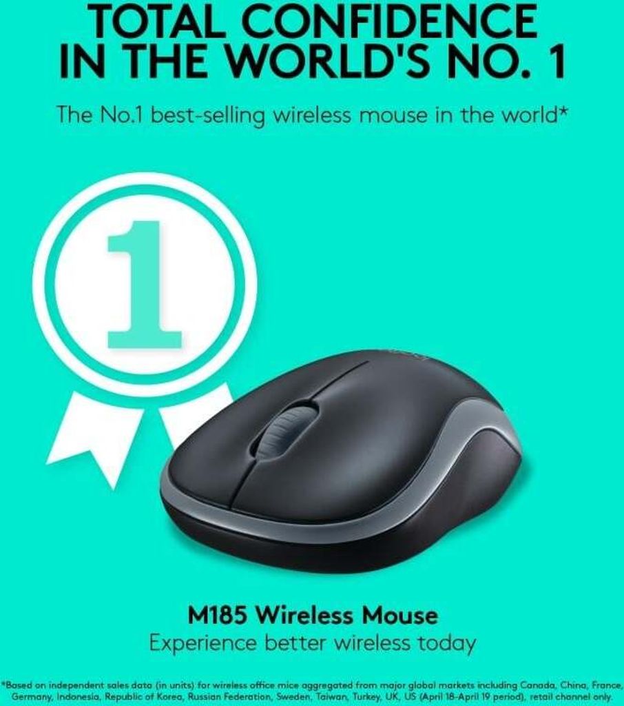 Mysz optyczna Logitech M185 bezprzewodowa ciemnoszara Zdjęcie produktu 13