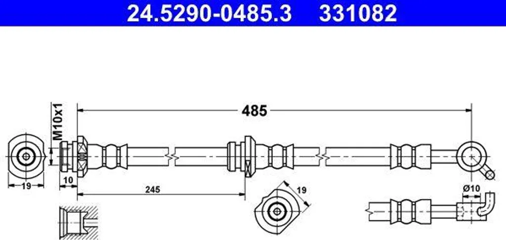 Flexible de frein ATE 24.5290-0485.3 compatible OE 462108H510 X-Trail