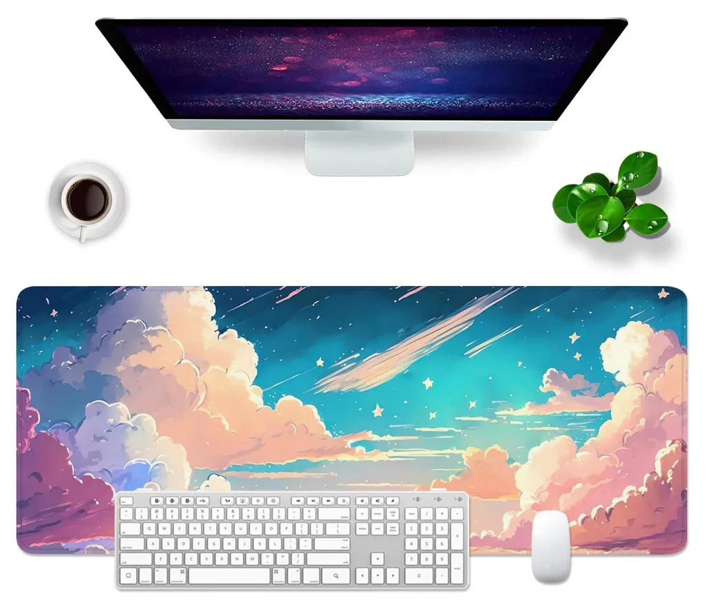 Tapis de souris extra-large anti-dérapant pour grand bureau design anime
