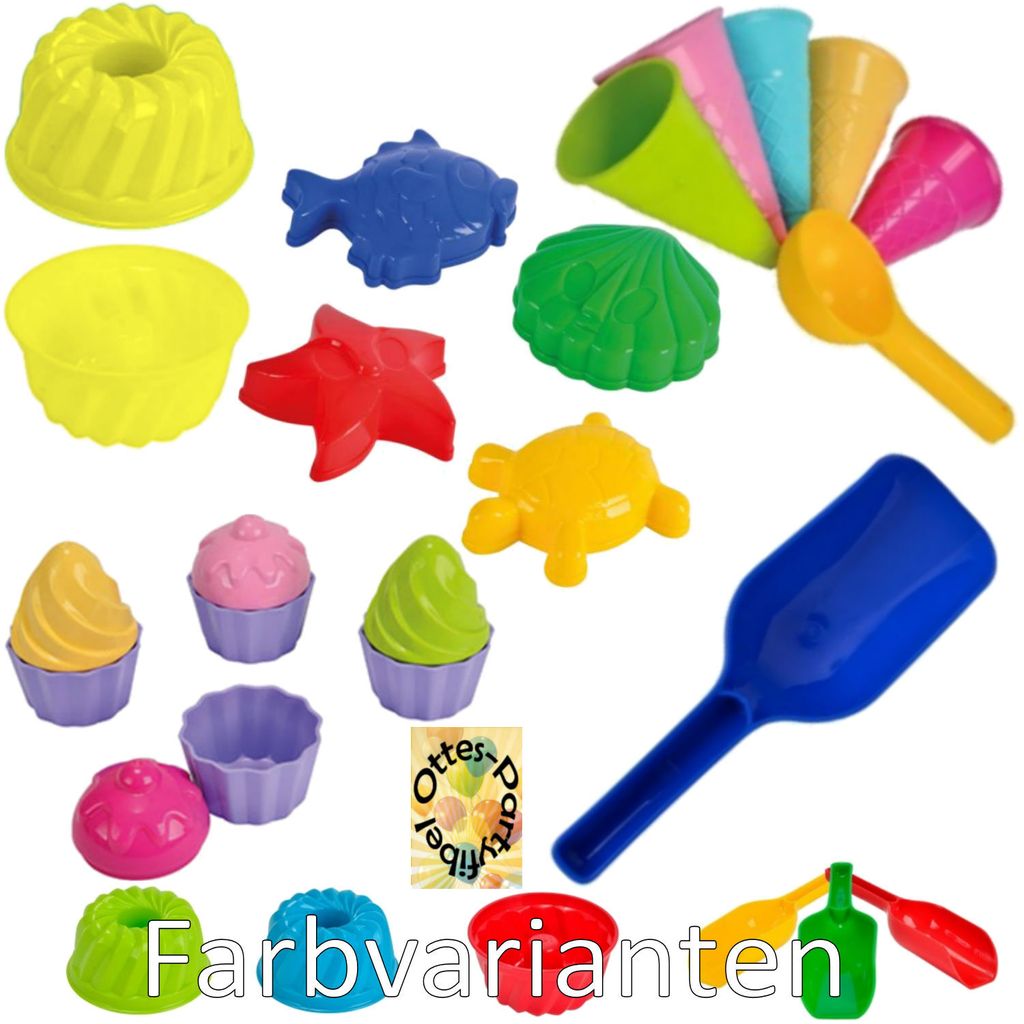 Sandspielzeug: 4 Sandförmchen + 1 Kuchen-Sandform + 5 Produktbild 
