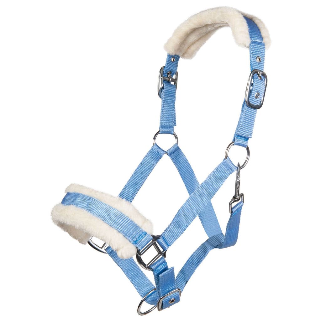 HKM Halfter mit Plüschpolsterung Bischofshofen Babyblau Warmblut
