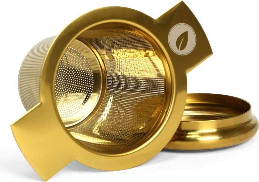 Teesieb "Tea Master gold" mit Deckel/Untersetzer