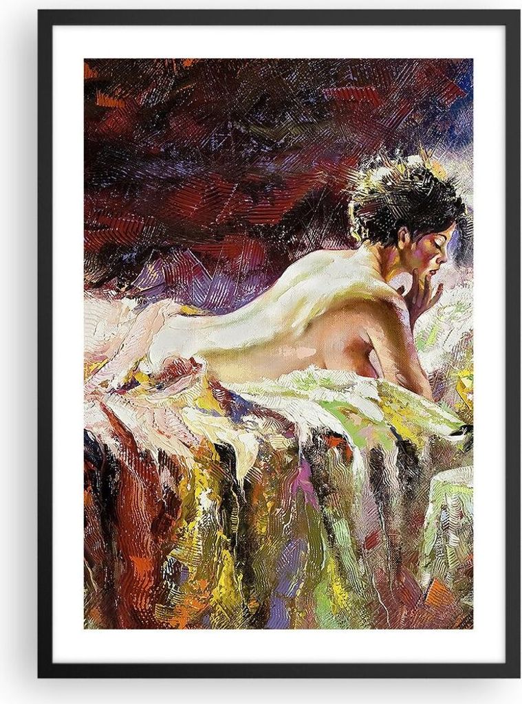 Gerahmtes Poster - Schwarzer Rahmen - Frau Modell - 50x70 cm - Wand Bild - Wanddeko - Wandbilder - Kunstposter - Wandposter - Bilderrahmen - Bilder...
