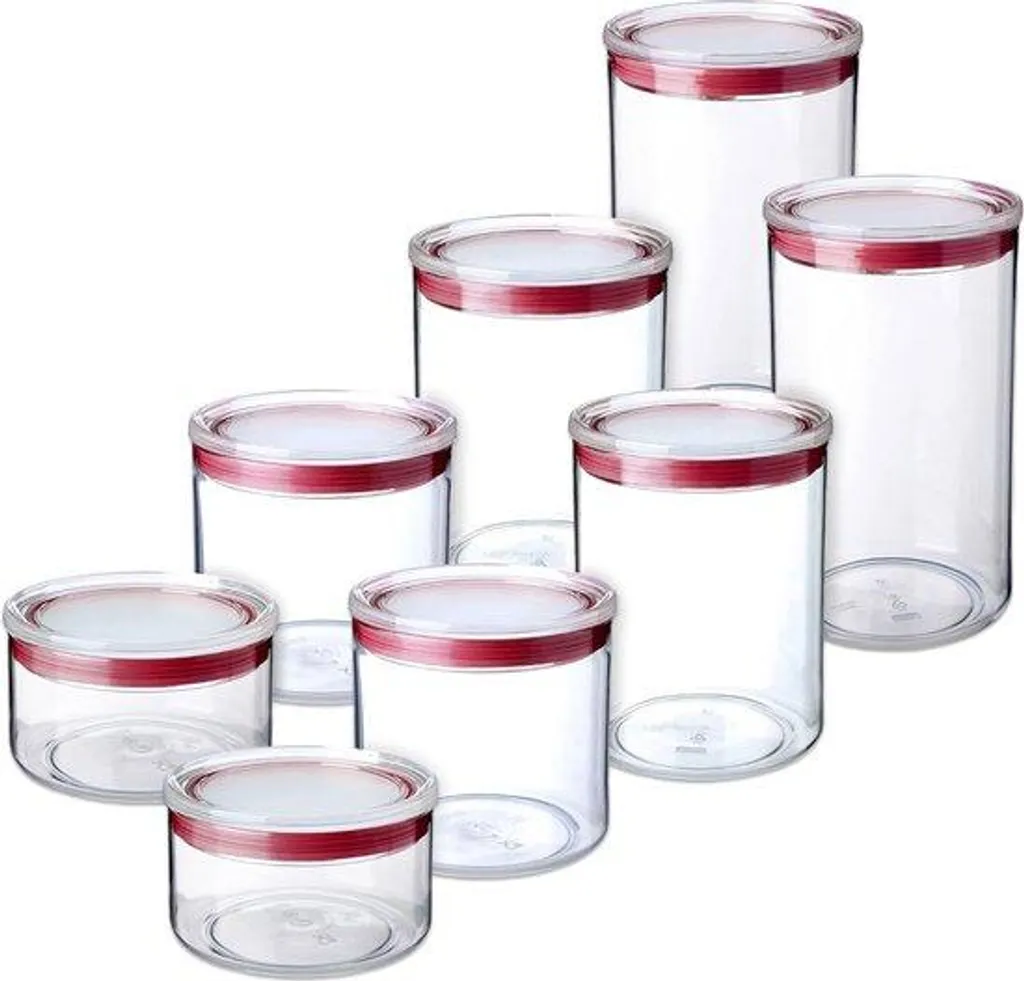 Bocaux alimentaires sans BPA lavables au lave-vaisselle - Lot de 8 pièces