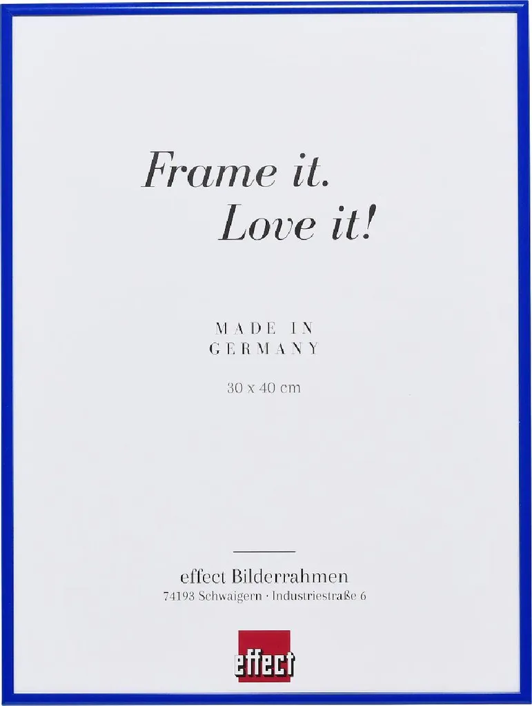 Cornice Foto 18x27 Alluminio Vetro Blu Antiriflesso e Schienale MDF