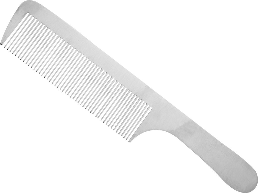 Classic Styling Compact Kamm Entwirrungskamm mit Griff für Haarstyling Edelstahl Silberton 22cm