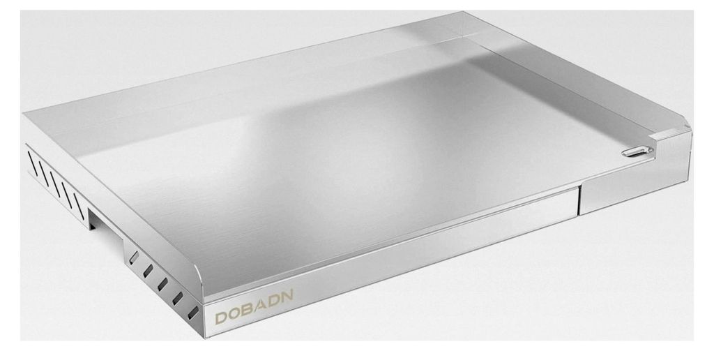 Edelstahl Plancha Grillplatte für Gas- und Holzkohlegrills, 58,3 x 40,5 x 7 cm