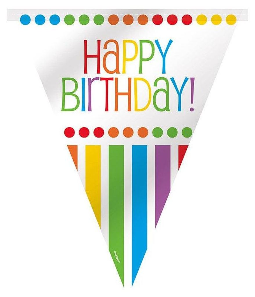 Colourful Rainbow Party Wimpelkette 3,65m Produktbild 