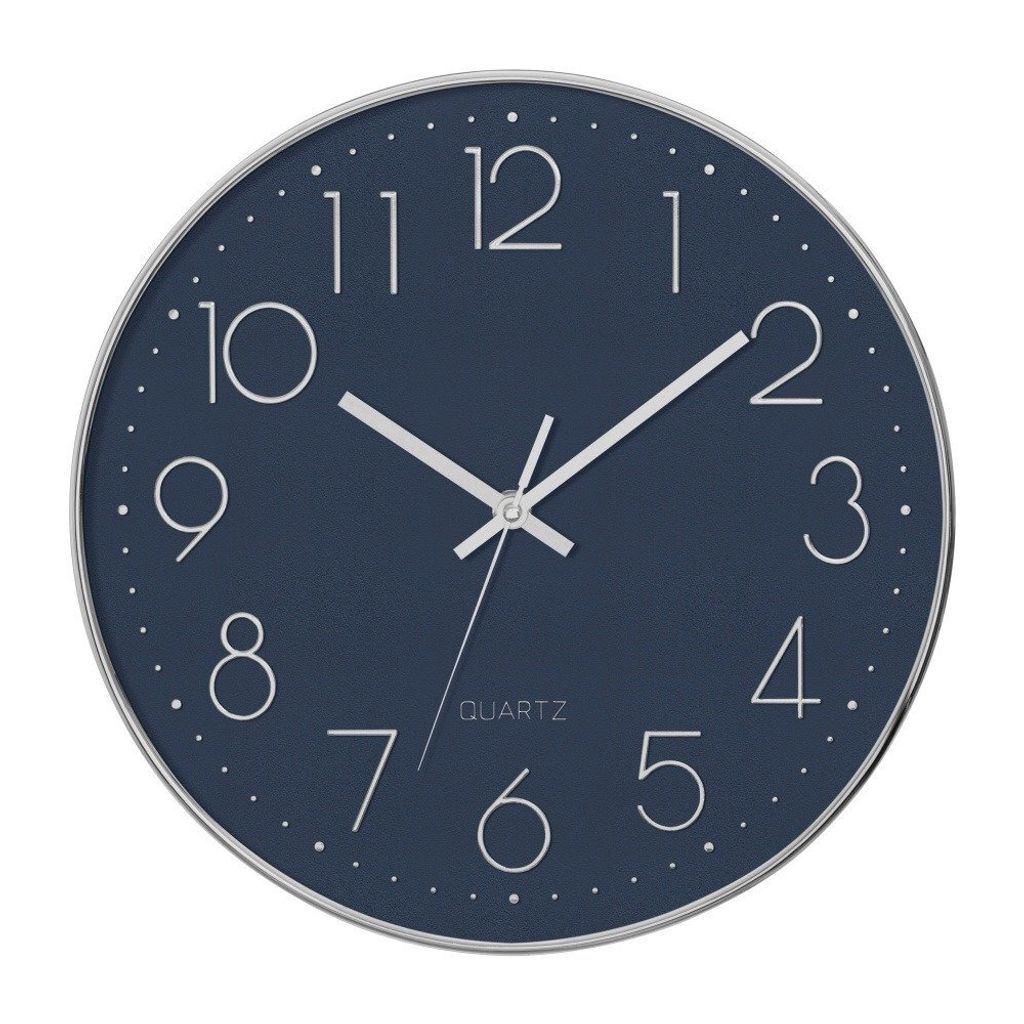 Silent Wanduhr Schlafzimmer-Uhr mit Silent-Mechanik grau 30 cm Durchmesser - Atmosphera