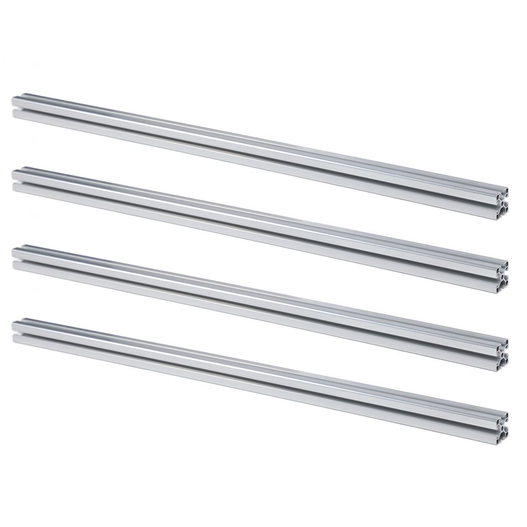 4 Stück Aluminium-Extrusionsprofil 4040 T-Nut Europäischer Standard eloxierte Linearschiene 3D-Druckerteil CNC DIY 39,4 Zoll 1000 mm Silber