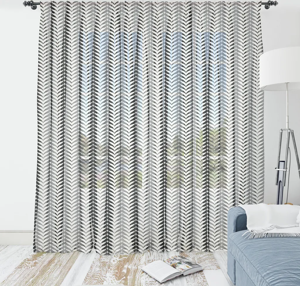Tapisserie pour Salon et Chambre Déco Rétro Zigzag Gris Anthracite