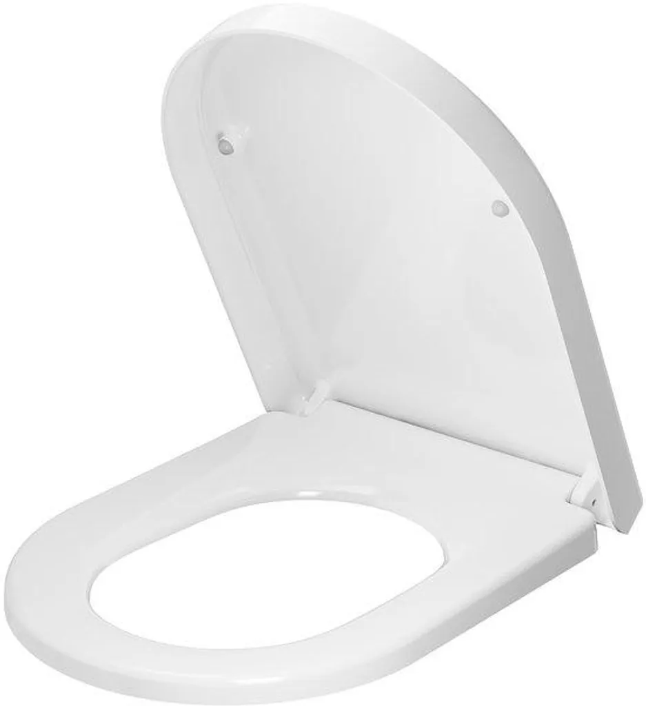 Couvercle de WC silencieux avec frein de chute et charnières rapides blanc