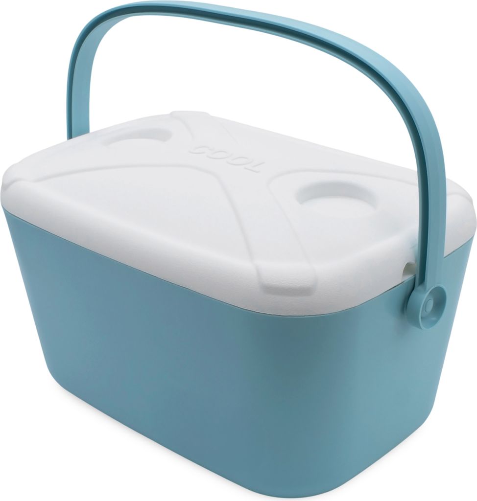 3.09 Kühlbox COOL 20 Liter - ca. 47 x 31 x 27 cm - trendige Thermobox in blau / weiß