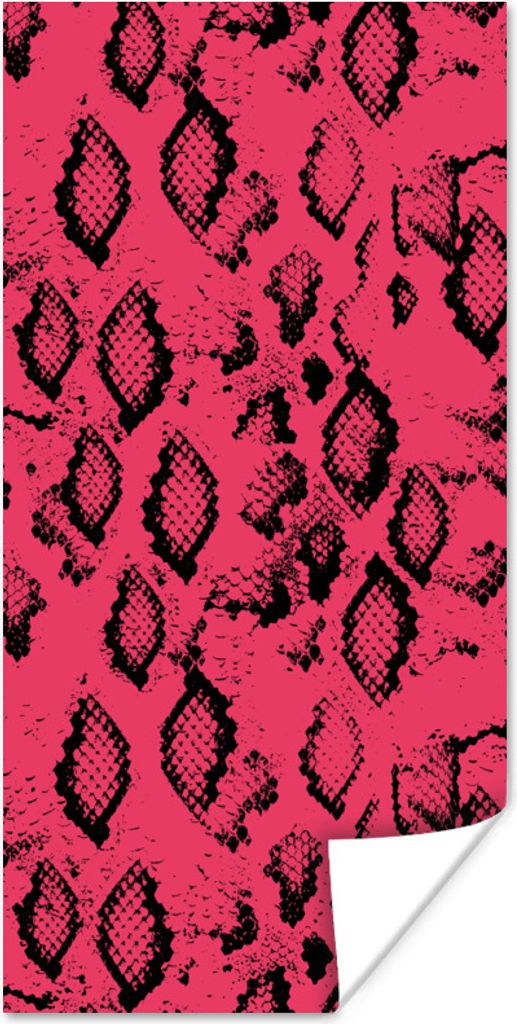 MuchoWow Poster Tiermuster - Schlangenhaut - Rosa 20x40 cm - Plakat - Foto