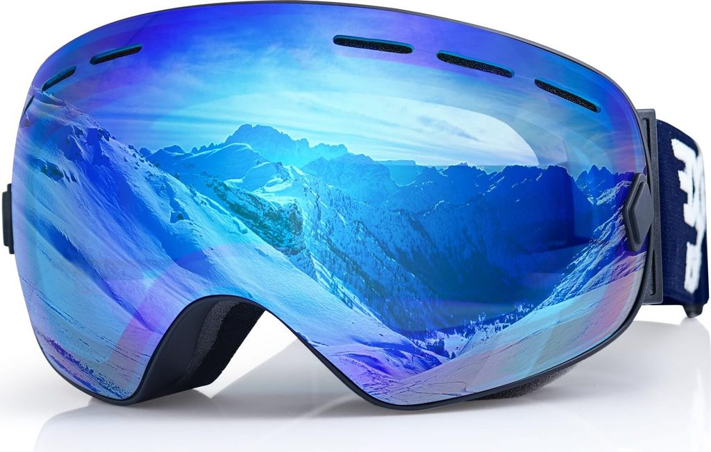 EXP VISION Snowboard Skibrille für Herren Damen Jugend, 100% UV400 Schutz Anti Beschlag über der Brille Winter Schneebrille mit sphärischer abne...