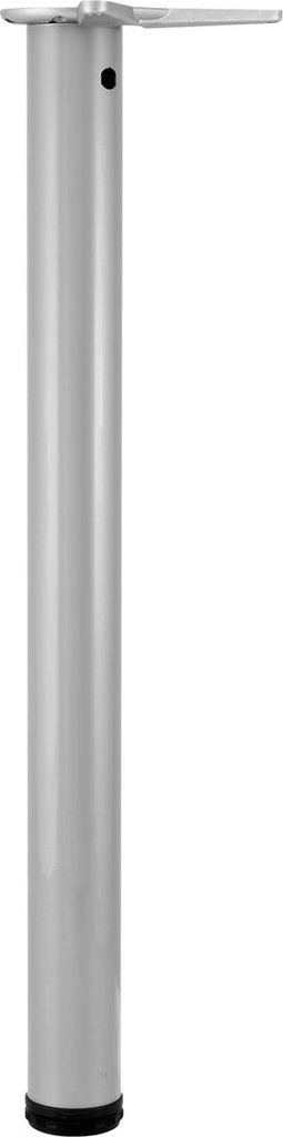 camar Tischfuß verstellbar 700-730mm rund ø 60mm, Metall Tischbein höhenverstellbar, Stahl silber