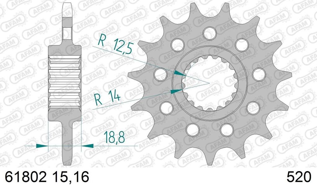AFAM Standard Stahlritzel vorne 61802 - 520