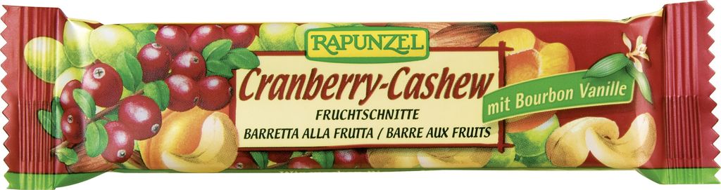 Rapunzel Fruchtschnitte Cranberry-Cashew 40g Produktbild 